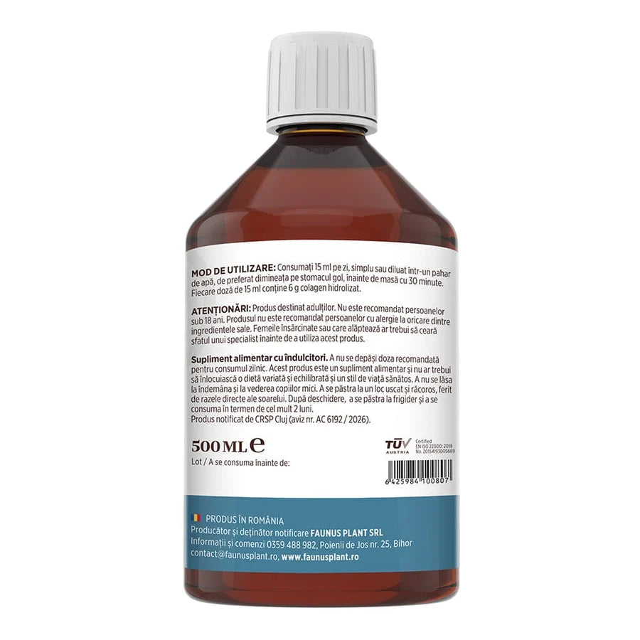 Colagen lichid hidrolizat pentru muschi si ligamente Colagenus Articulatii, 500ml, Faunus Plant