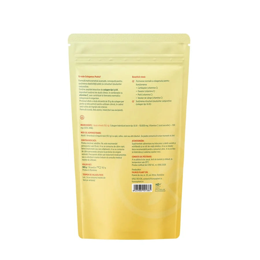 Colagenus pudra + Vitamina C, 303g, Faunus Plant