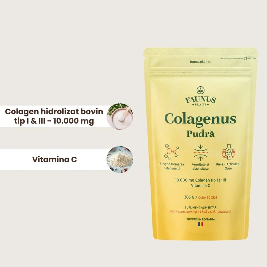 Colagenus pudra + Vitamina C, 303g, Faunus Plant