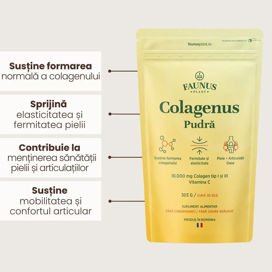 Colagenus pudra + Vitamina C, 303g, Faunus Plant