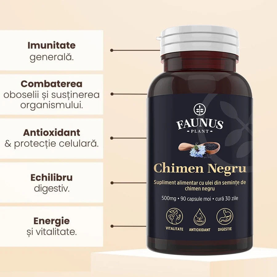 Chimen Negru 500 mg, 90 Capsule Moi, Faunus Plant