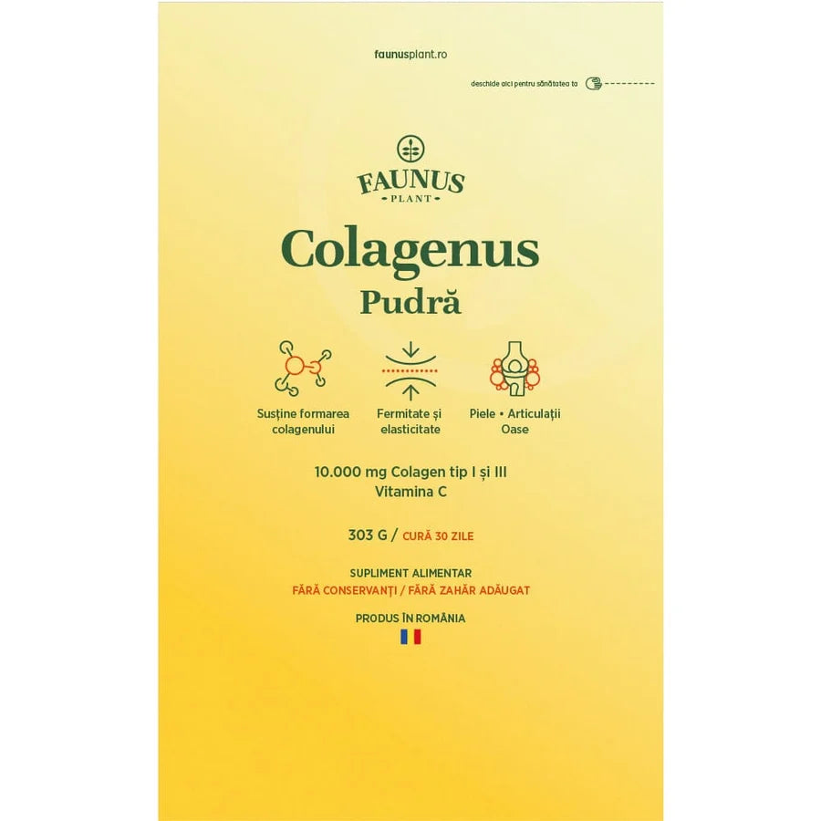 Colagenus pudra + Vitamina C, 303g, Faunus Plant