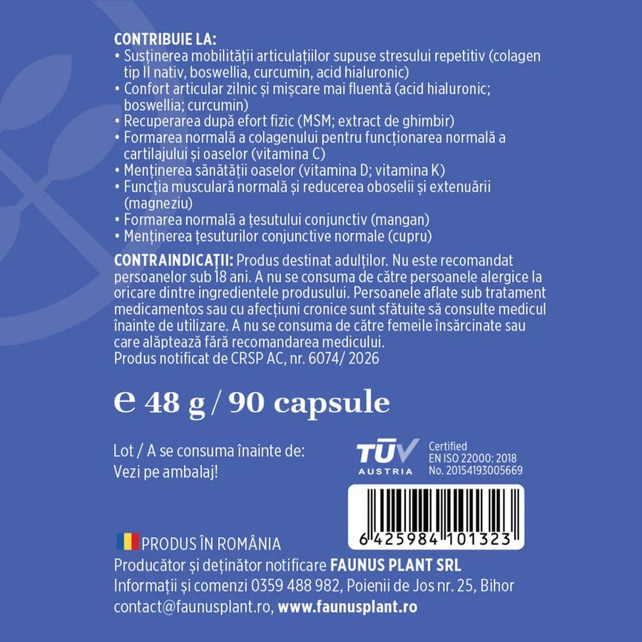 Colagenus Articulatii Forte, 90 capsule, Faunus Plant