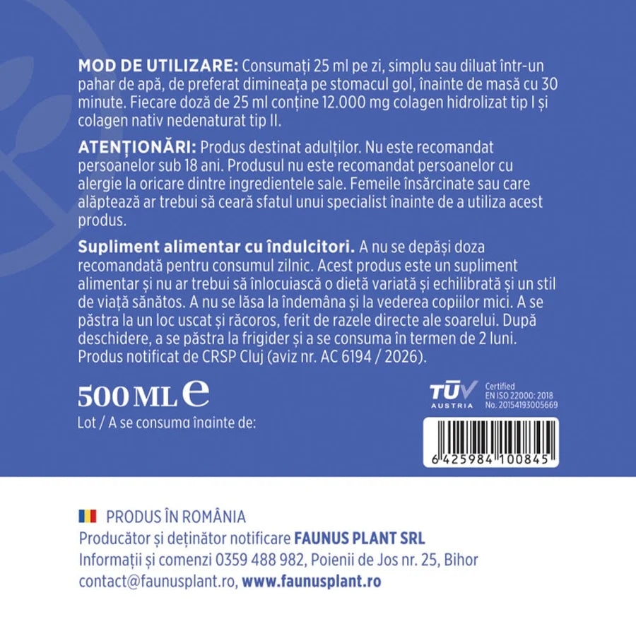 Colagenus Articulatii Forte 500ml, Faunus Plant