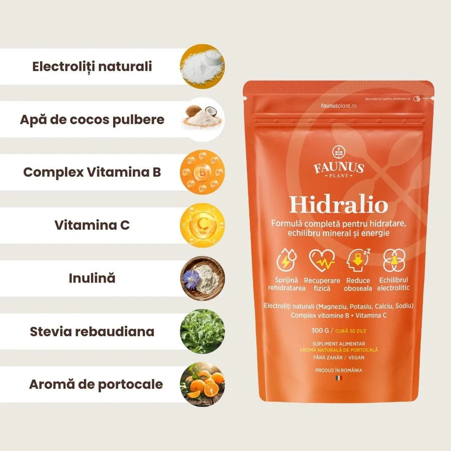 Hidralio electroliti naturali pudra, 300g, Faunus Plant