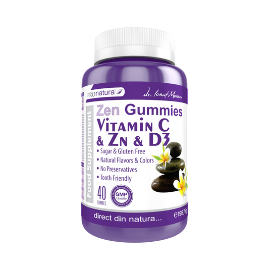 Zen Gummies Vitamin C & Zn & D3, 40 Jeleuri, Medica, Pro Natura