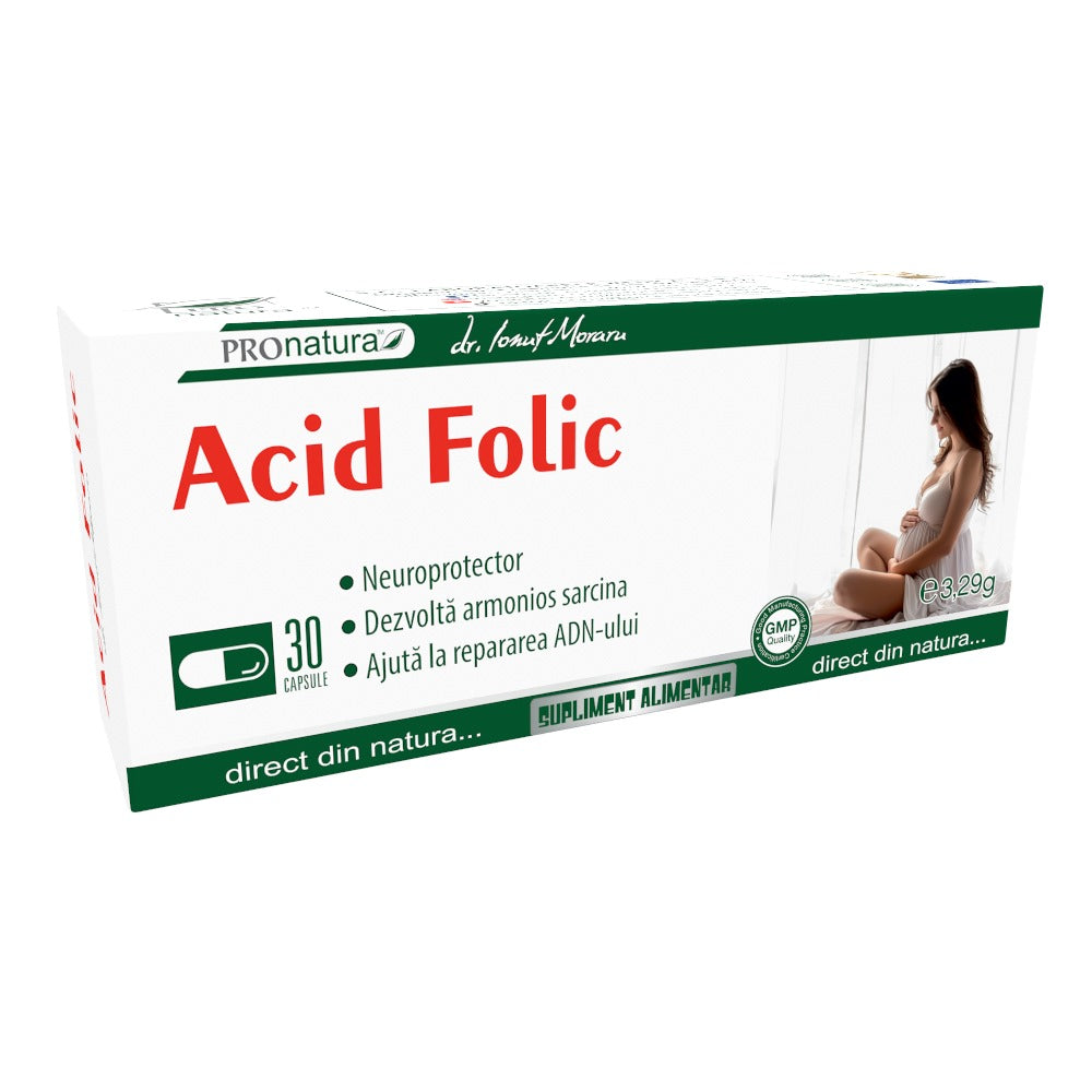 Acid folic, 30 capsule, Pro Natura