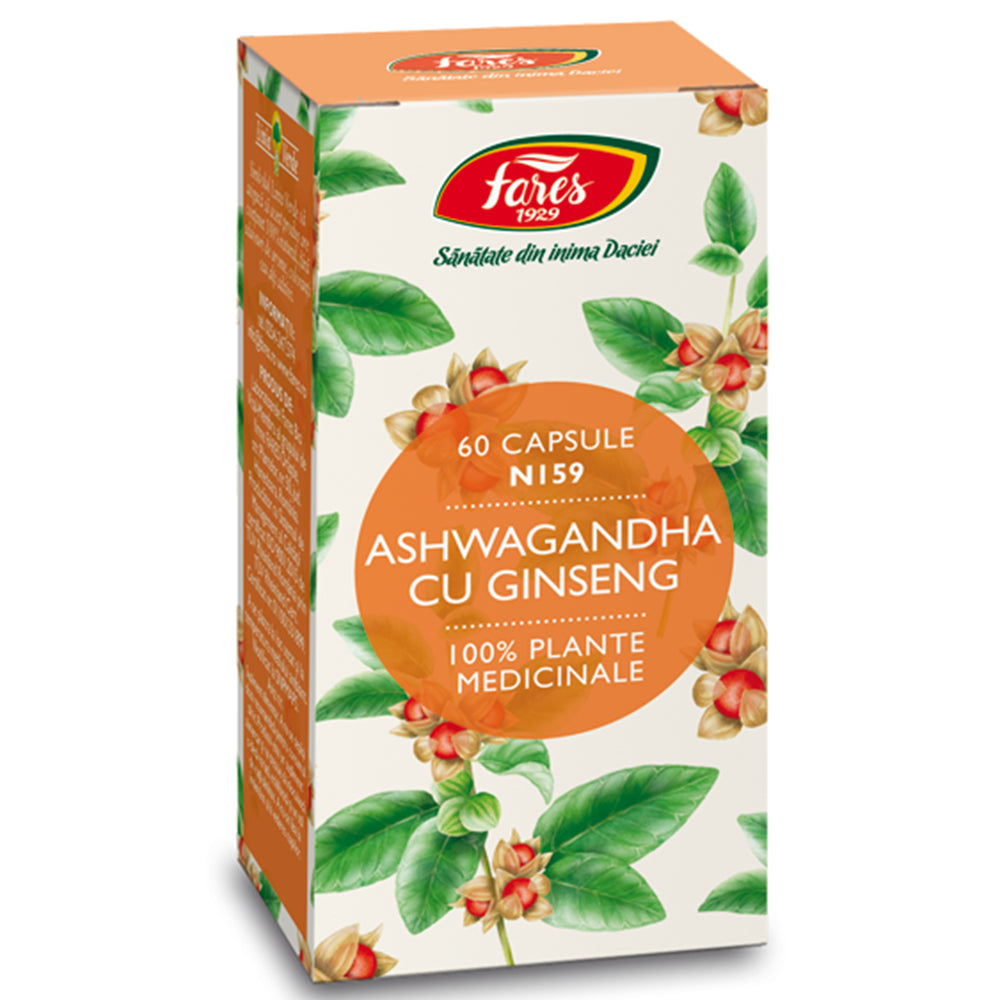 Ashwagandha cu ginseng, 60 capsule, Fares