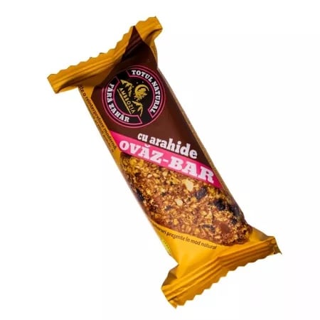 Baton din ovaz cu arahide si fructe uscate, 60g, Ambrozia