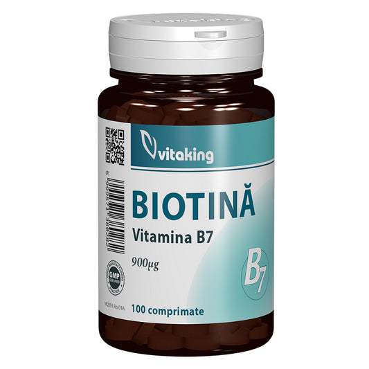 Vitamina B7 (Biotina), 900 mcg, 100 comprimate, Vitaking