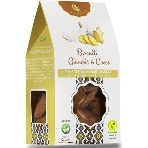 Biscuiti cu ghimbir si cocos, 130g, Ambrozia