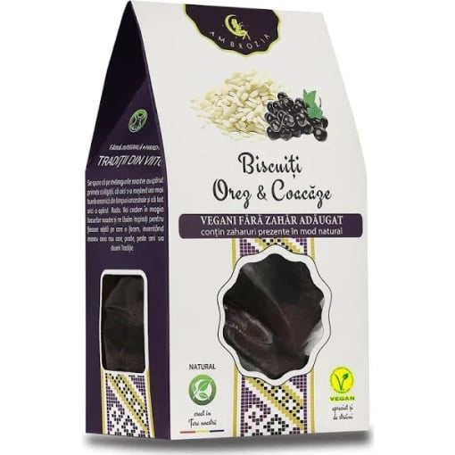 Biscuiti vegani cu orez si coacaze, 130g, Ambrozia