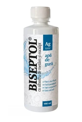 Biseptol apa de gura cu argint ionic, 480ml, Dacia Plant