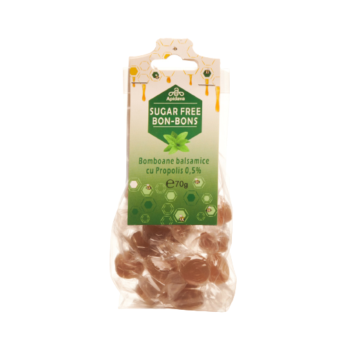 Bomboane balsamice cu propolis, 70 g, Apidava