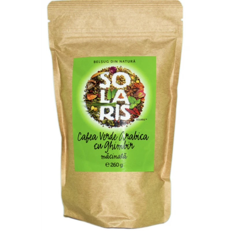 Cafea Verde Arabica Macinata Cu Ghimbir, 260 Gr, Solaris