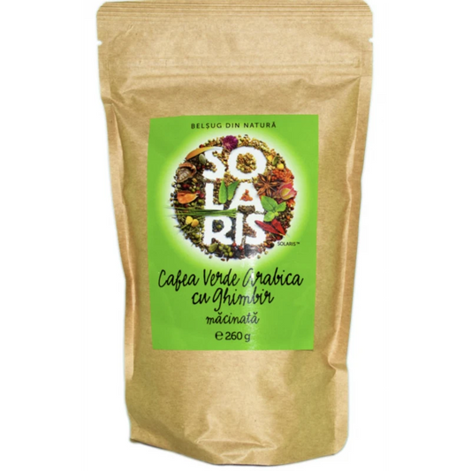 Cafea Verde Arabica Macinata Cu Ghimbir, 260 Gr, Solaris