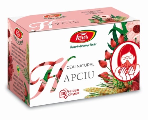 Ceai Hapciu raceala si gripa, 20 plicuri, Fares
