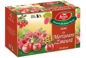 Ceai merisoare si zmeura, 20 plicuri, Fares