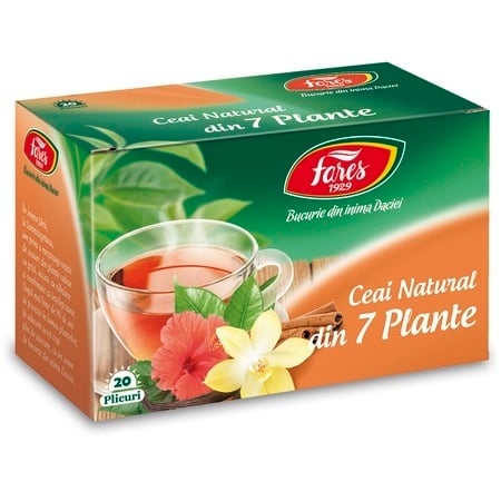Ceai natural 7 plante, 20 plicuri, Fares