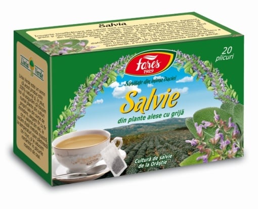 Ceai salvie, 20 plicuri, Fares