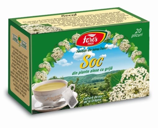 Ceai soc, 20 plicuri, Fares