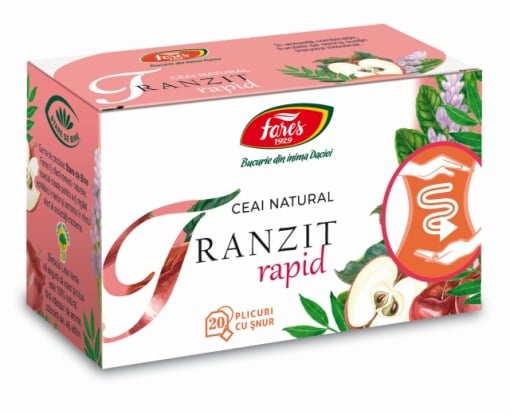 Ceai Tranzit Rapid, 20 plicuri, Fares