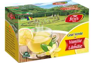 Ceai verde lamaie+vanilie, 20 plicuri, Fares