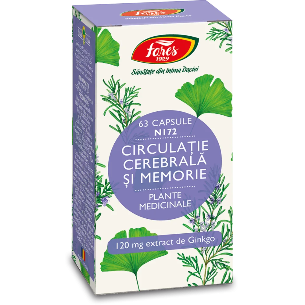 Circulatie cerebrala si memorie - N172, 63 capsule, Fares