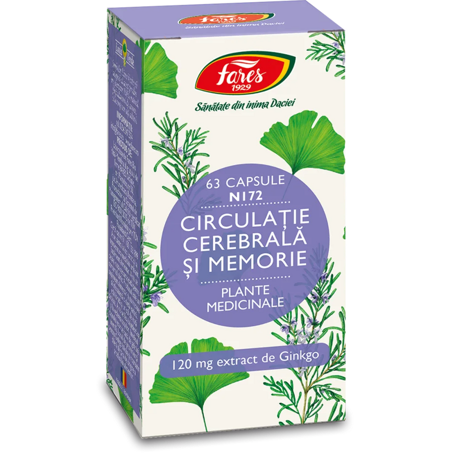 Circulatie cerebrala si memorie - N172, 63 capsule, Fares