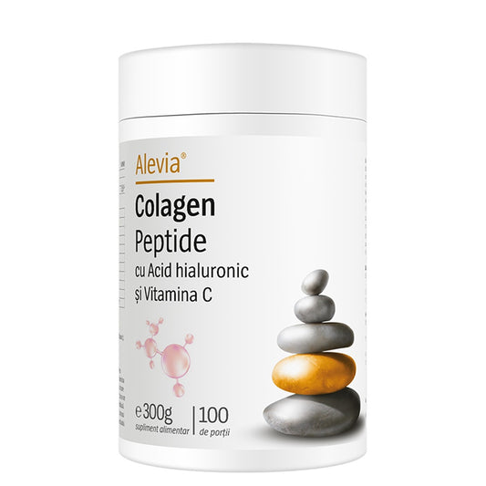 Colagen peptide cu acid hialuronic si vitamina C, 300 g, Alevia