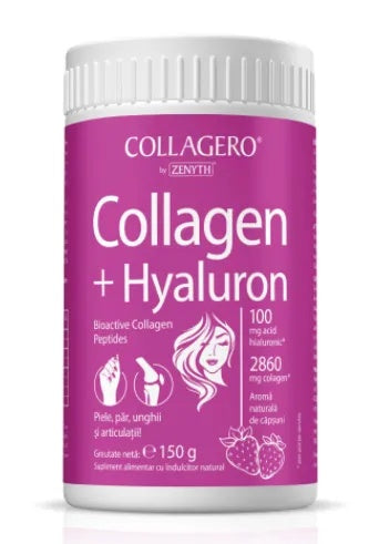 Collagen + Hyaluron cu aroma de capsuni, 150g, Zenyth
