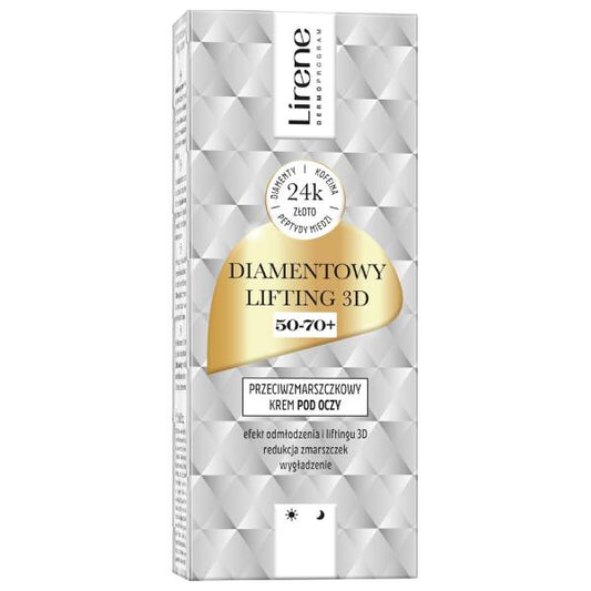 Crema anti-rid cu efect de lifting pentru zona ochilor Diamond Lifting 3D, 15 ml, Lirene