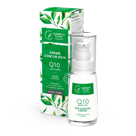 Crema contur ochi fara parfum Q10 si ceai verde Face Care, 30 ml, Cosmetic Plant