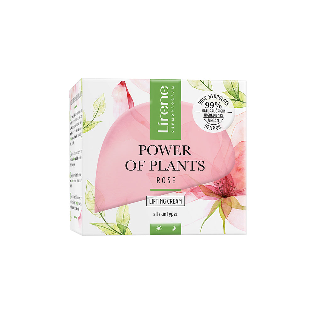 Crema de fata cu efect de lifting si extract de trandafir Power of plants, 50 ml, Lirene
