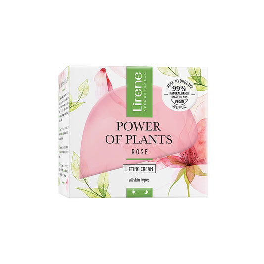Crema de fata cu efect de lifting si extract de trandafir Power of plants, 50 ml, Lirene