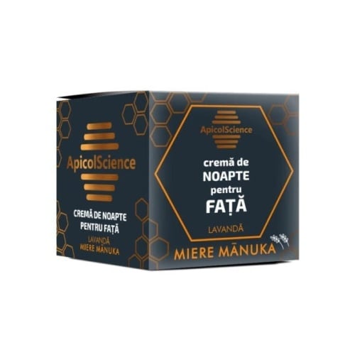 Crema de noapte pentru fata cu Miere de Manuka si Lavanda, 50ml, ApicolScience