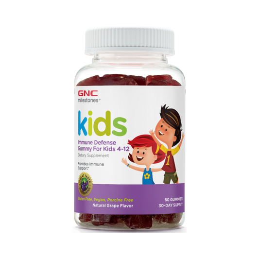 GNC Milestones Kid's Immune Defense Gummy, Formula Pentru Copii, Cu Aroma De Struguri, 60 Jeleuri