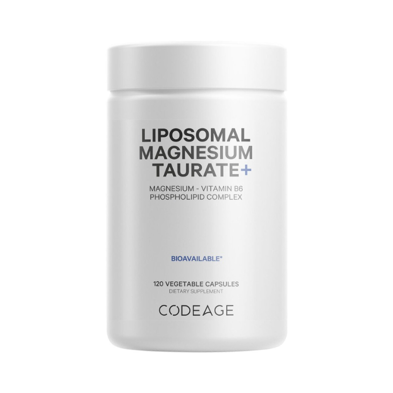 CodeAge Liposomal Magnesium Taurate+, Magneziu Taurat Cu Tehnologie Liposomala Pentru Sanatatea Inimii Si Sistemului Nervos, 120 Cps