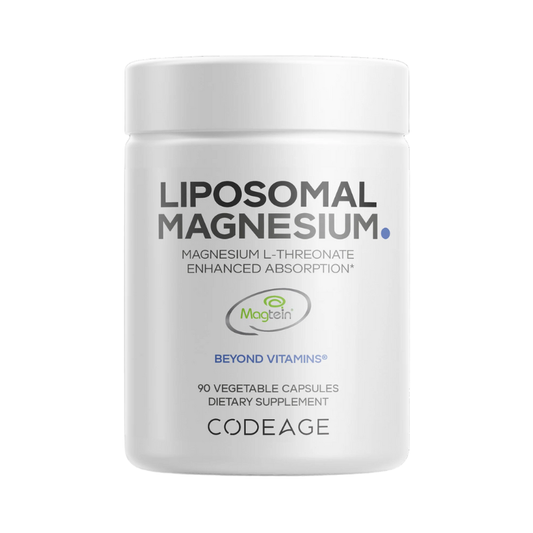 CodeAge Liposomal Magnesium L-threonate, Magneziu L-treonat Liposomal Cu Fosfolipide - Formula Avansata Pentru Absorbtie Superioara, 90 Cps