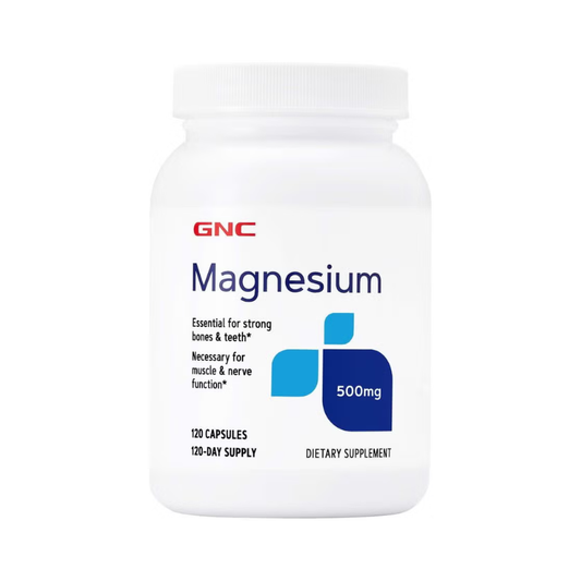 GNC Magnesium 500 Mg, Supliment Pentru Relaxare Musculara Si Sustinerea Sistemului Nervos, 120 Cps