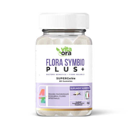 Flora Symbio Plus cu aroma de vanilie, 60 jeleuri, Vita Ora