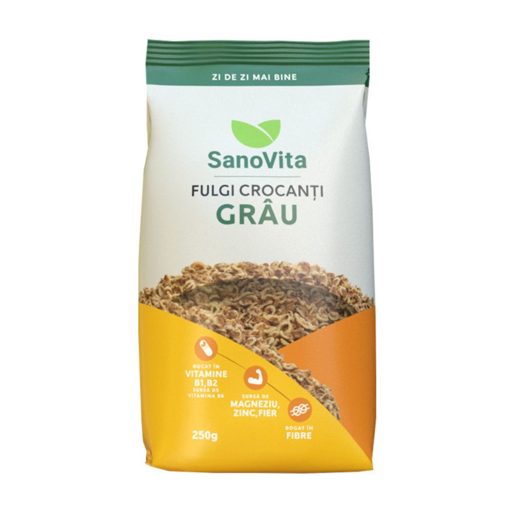 Fulgi de grau crocanti, 250 g, Sanovita