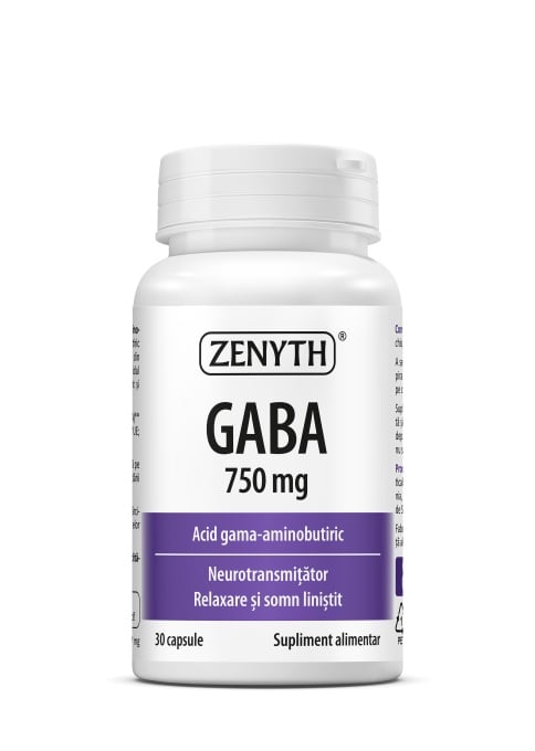 Gaba 750mg, 30cps, Supliment pentru relaxare si somn, Zenyth