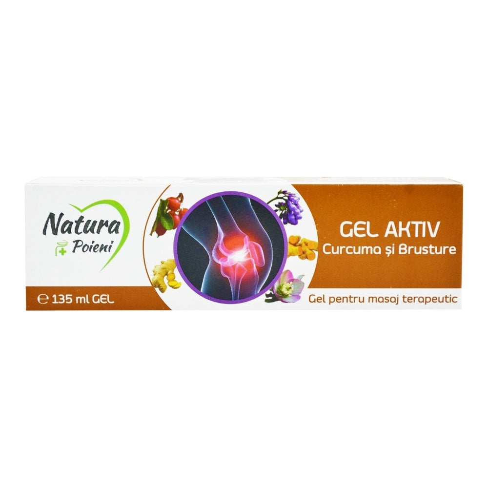Gel Aktiv curcuma si brusture, 135 ml, Natura Plant
