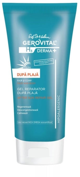 Gel reparator dupa plaja H3 Derma+, 150 ml, Gerovital 4636