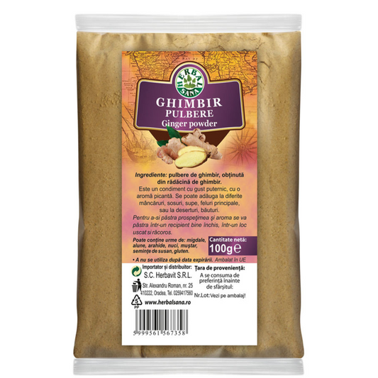 Ghimbir pulbere, 100 g, Herbal Sana