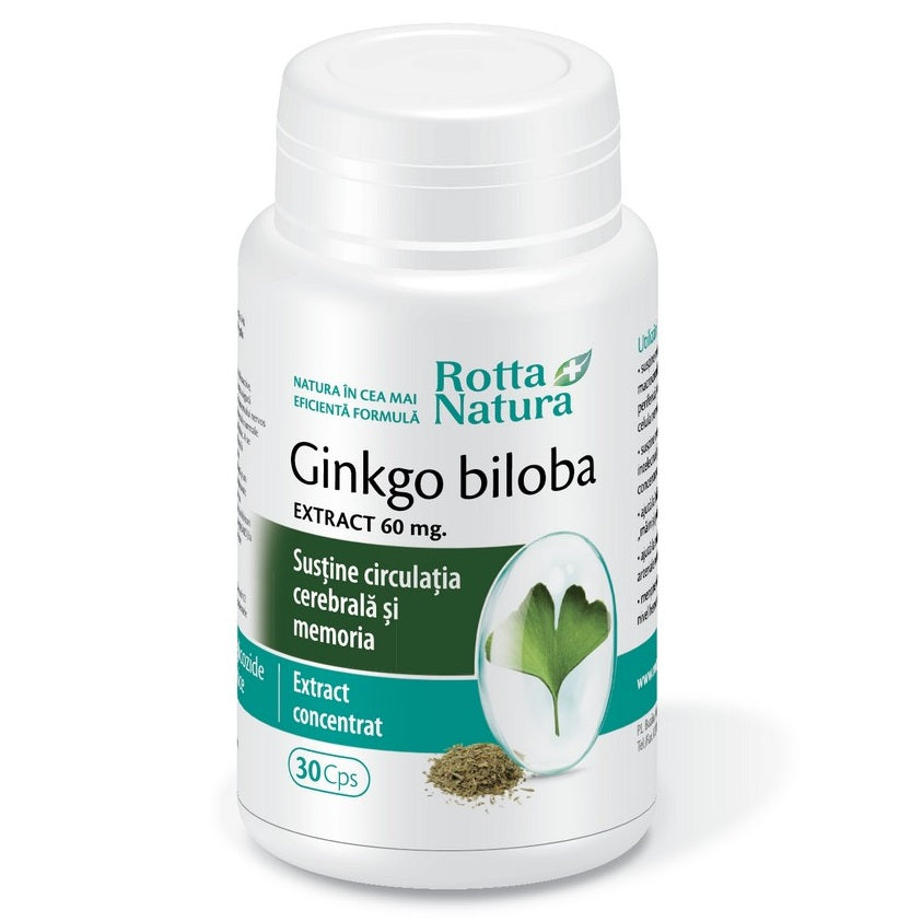 Ginkgo Biloba extract, 60 mg, 30 capsule, Rotta Natura