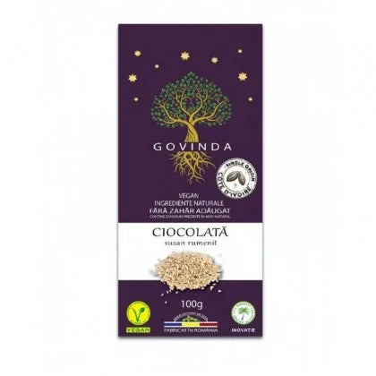 Ciocolata cu susan rumenit, 100g, Govinda