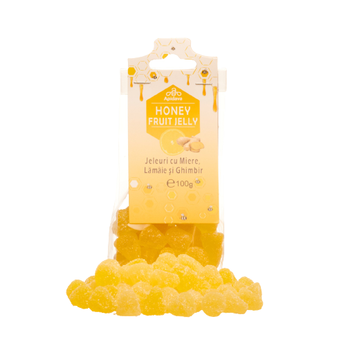 Jeleuri cu miere, lamaie si ghimbir, 100 g, Apidava