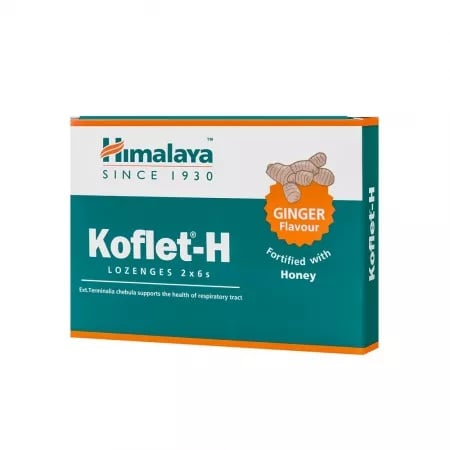 Koflet-H cu aroma de ghimbir, 12 pastile de supt, Himalaya